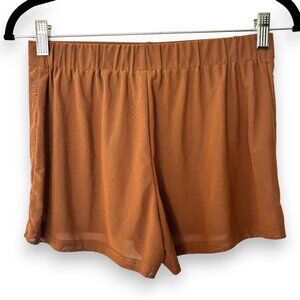 NWOT! Daisy Sheer Tan Elastic Waist Beach Cover-Up Shorts